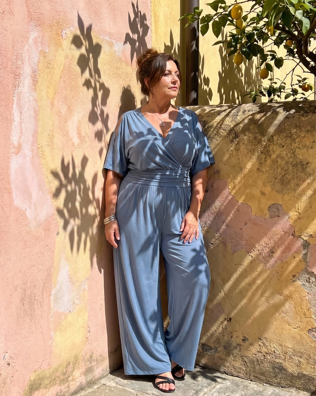Nyxara | Tuta Relaxed con Spalle Scoperte e Vita Avvolgente