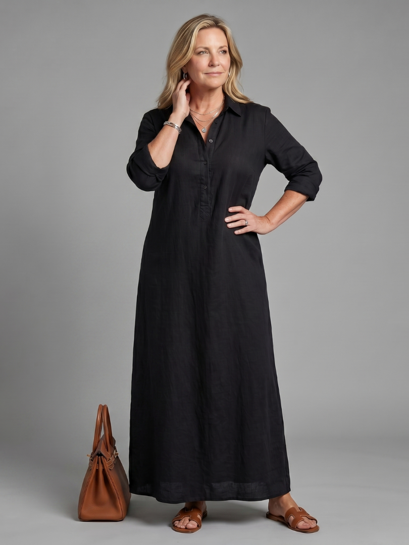 Veronica | Abito Maxi a Maniche Lunghe con Silhouette Relaxed