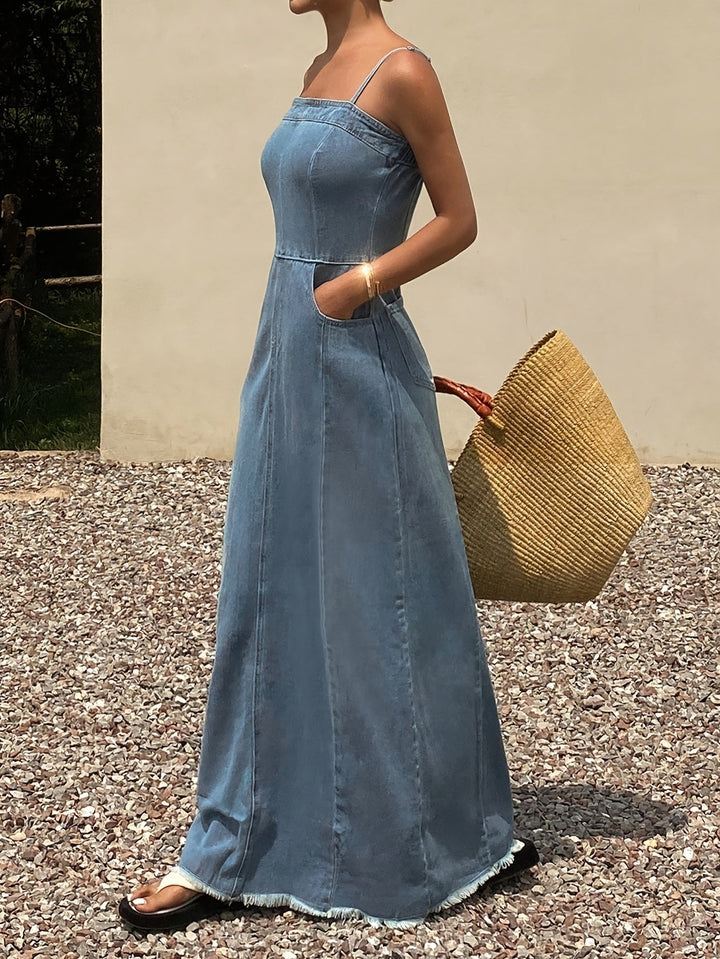 Valentina | Robe Maxi en Jean Vintage