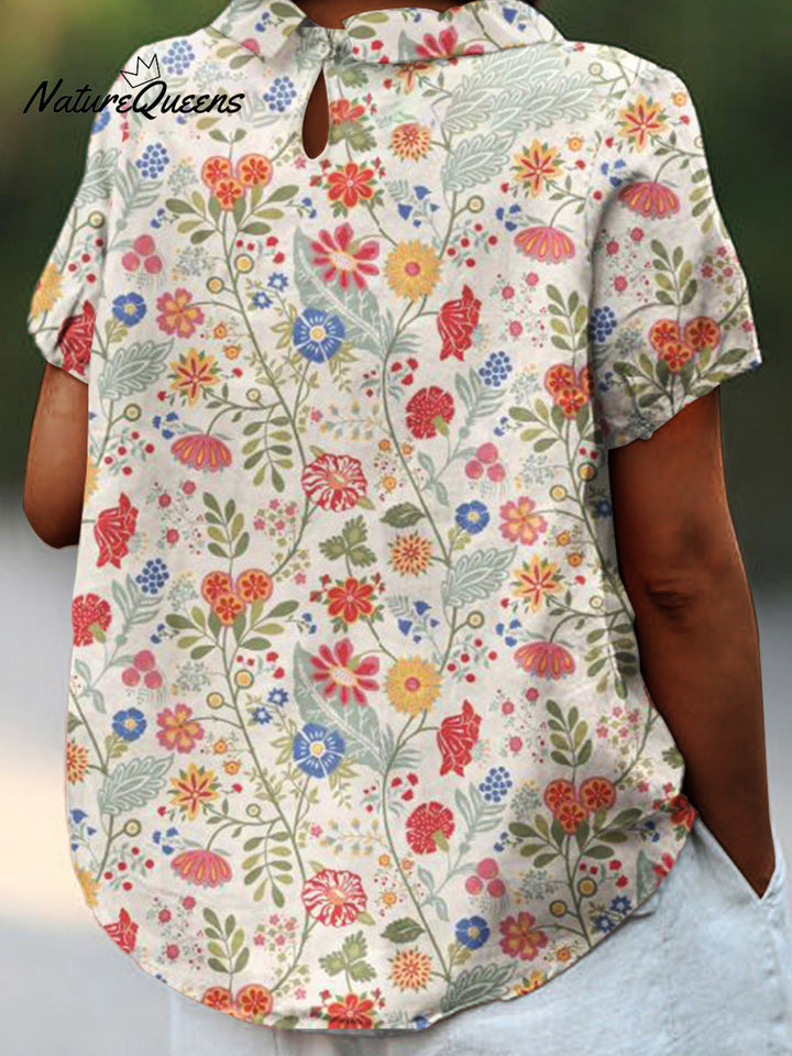 Nathalie | Camicia Floreale Acquerello