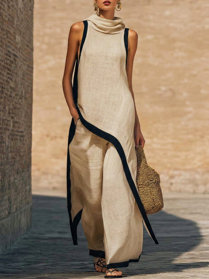 Maranta - Ensemble tunique asymétrique et pantalon large
