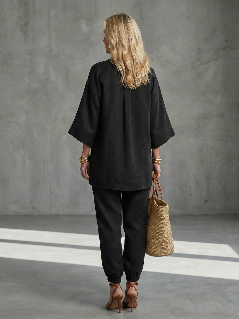 Georgiana | Set Tunica Viscosa e Pantaloni Arricciati