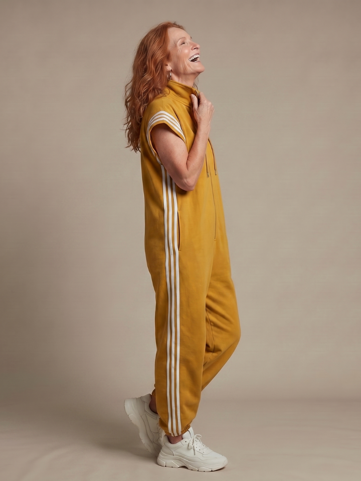 Lark | Tuta con Zip Frontale e Pannelli a Strisce