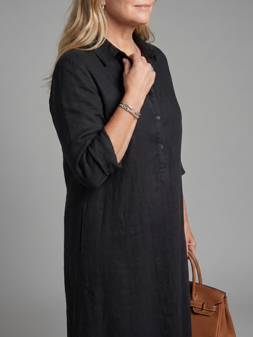 Veronica | Abito Maxi a Maniche Lunghe con Silhouette Relaxed