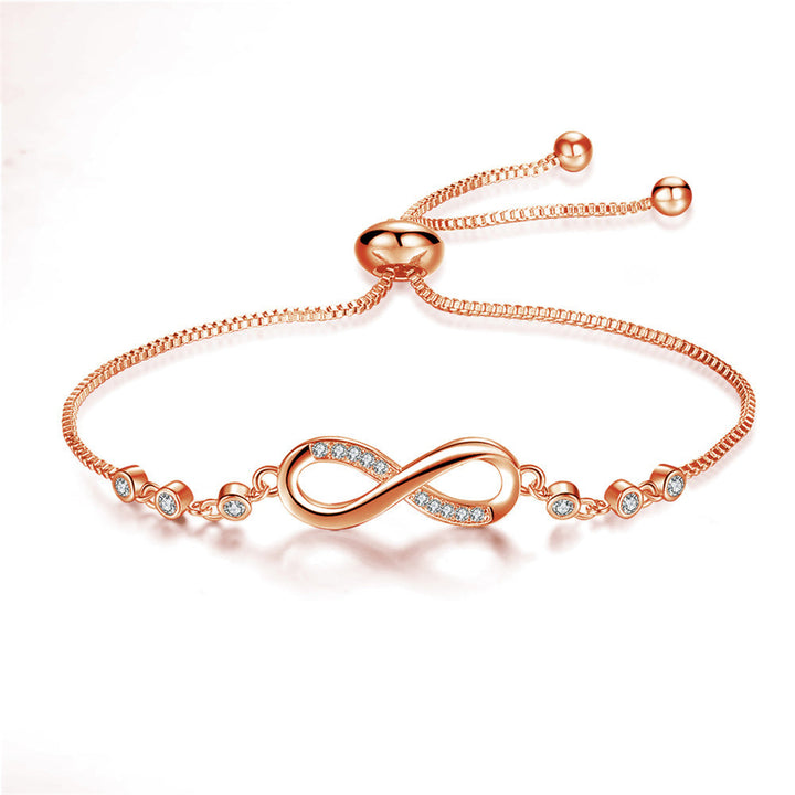 Bracelet Ajustable Infini en Or Rose Chic
