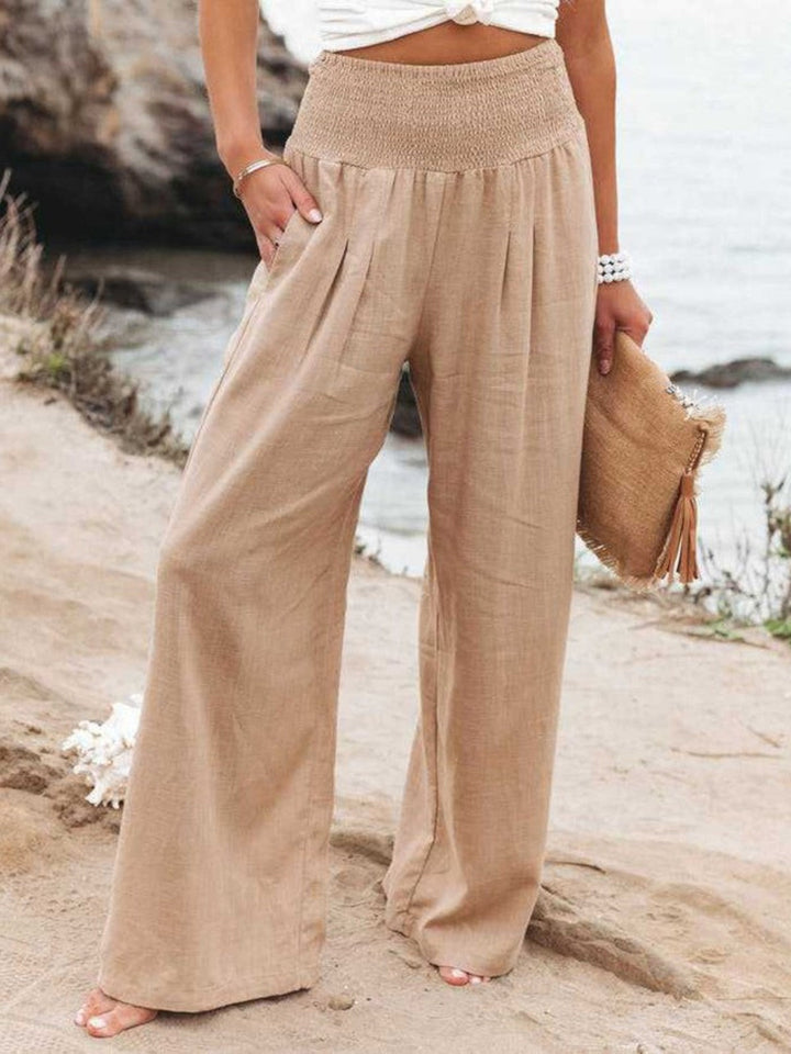 THALIORA – PANTALONS EN LIN À JAMBES LARGES REMI