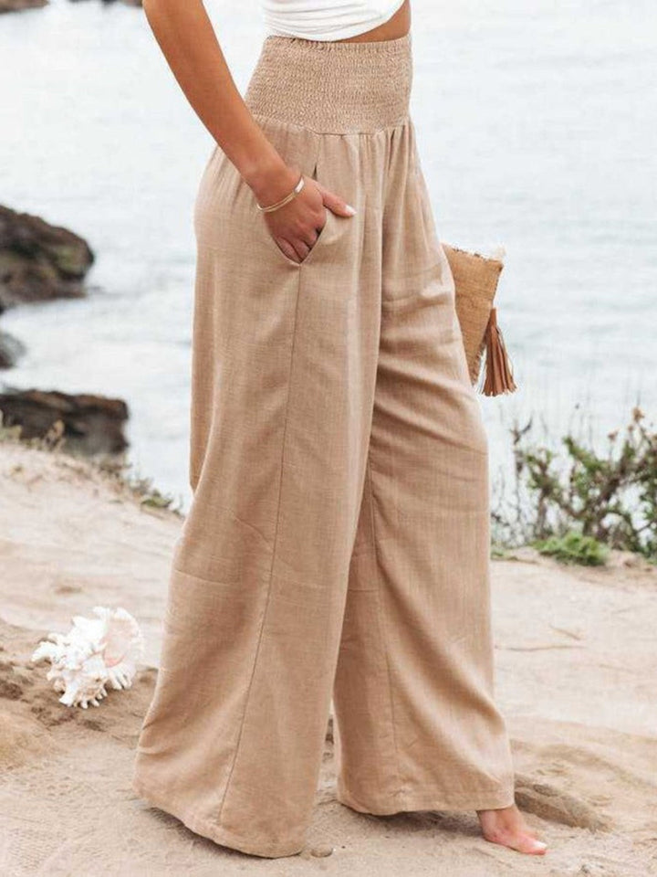 THALIORA – PANTALONS EN LIN À JAMBES LARGES REMI