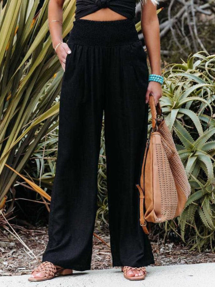 THALIORA – PANTALONS EN LIN À JAMBES LARGES REMI