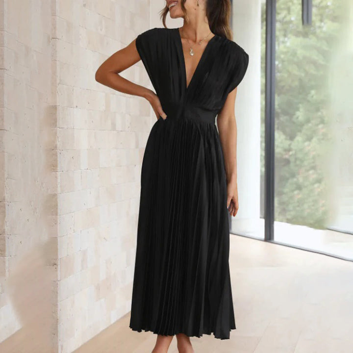 Stella & Grace™ | Vestito Midi Plissettato Senza Tempo
