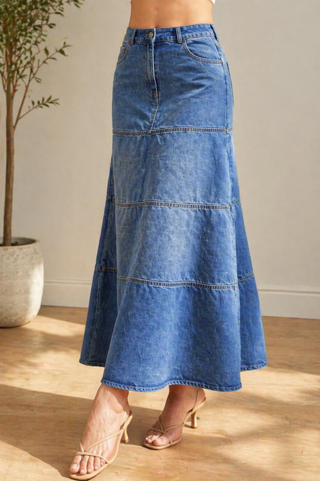 Maria | Jupe en denim mi-longue