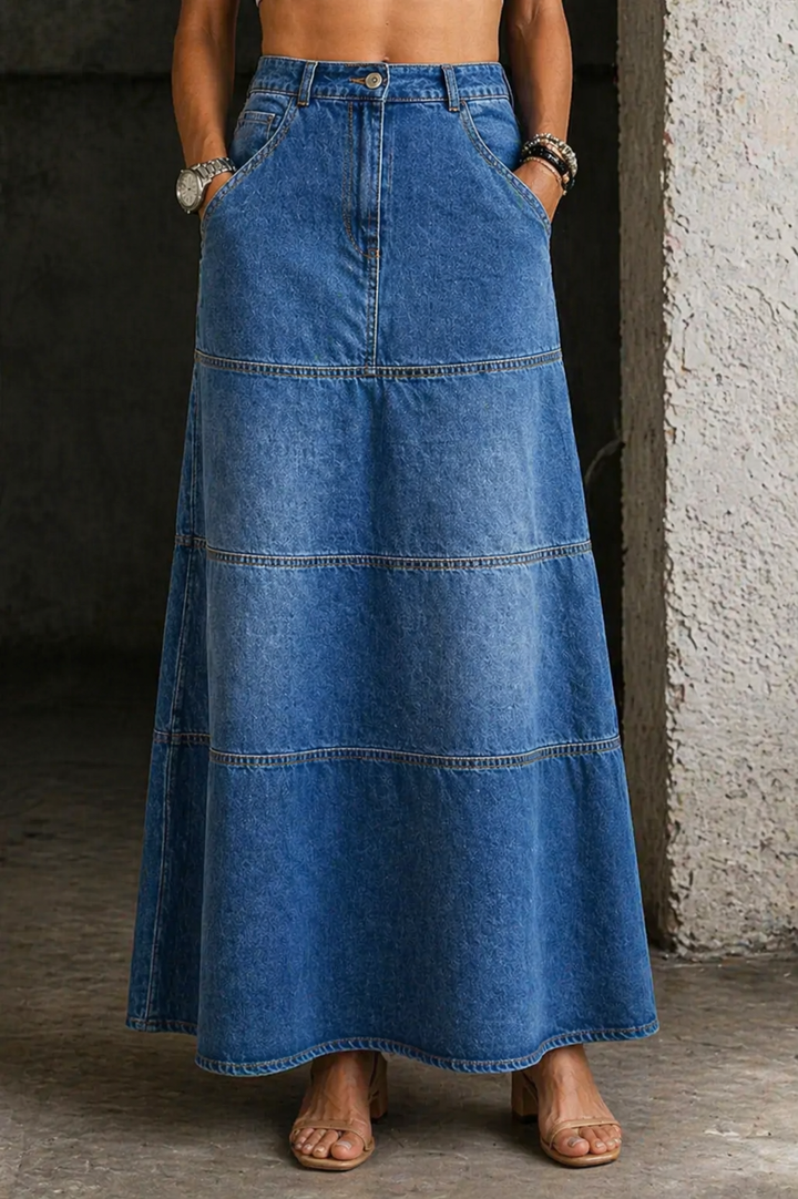 Maria | Jupe en denim mi-longue