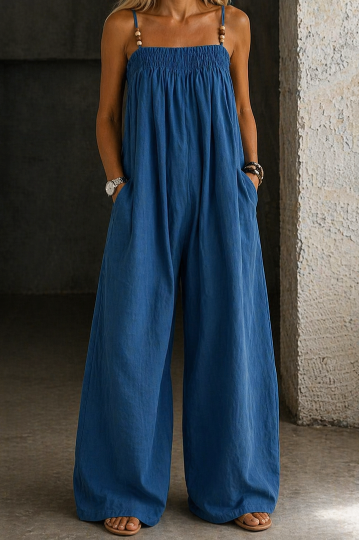 Monica | Combinaison en denim à jambes larges