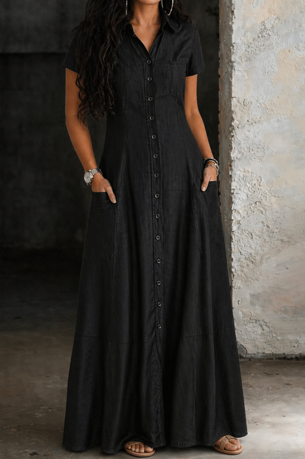 Elisa | Robe longue en denim