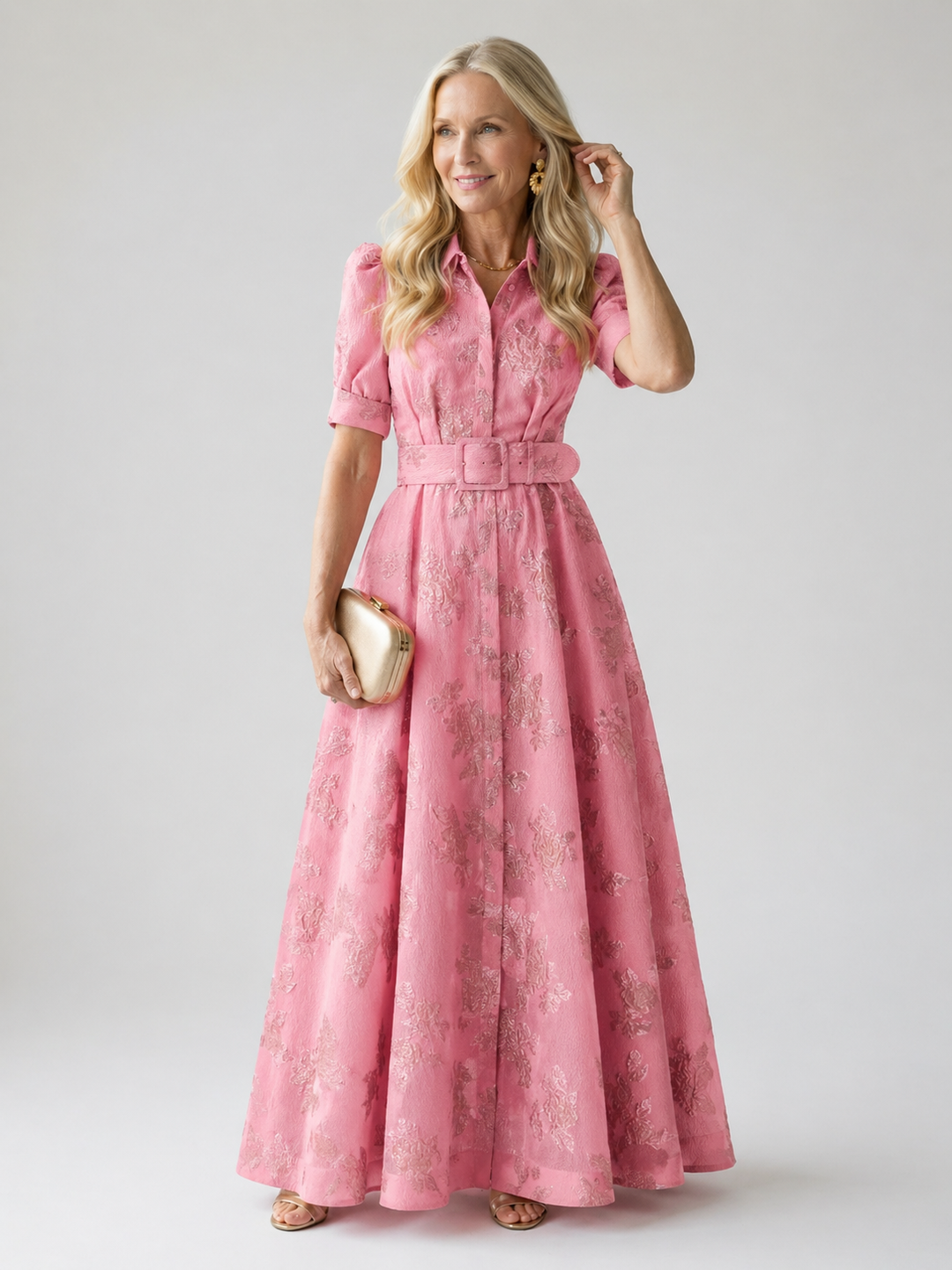 Stella & Grace™ | Abito Maxi Floreale con Cintura