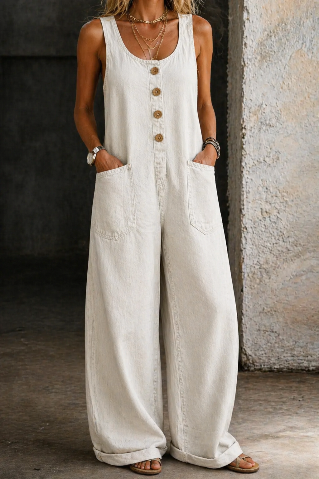 Willy | Salopette en Denim Coton Vintage Lavé