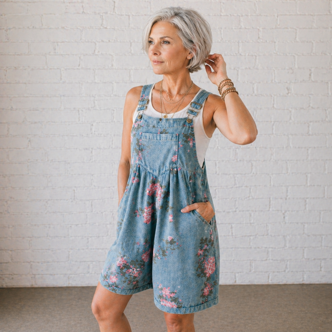Marvina | Salopette en Denim Florale