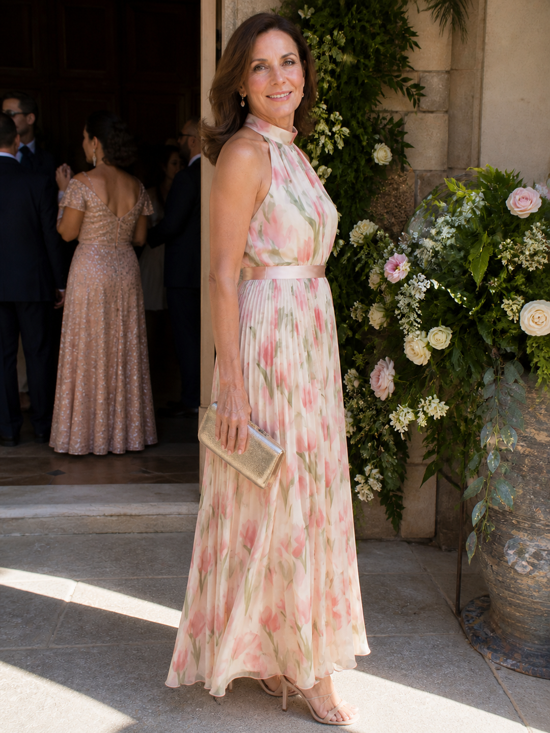 Stella & Grace™ | Abito Midi a Fiori con Collo All'Americana