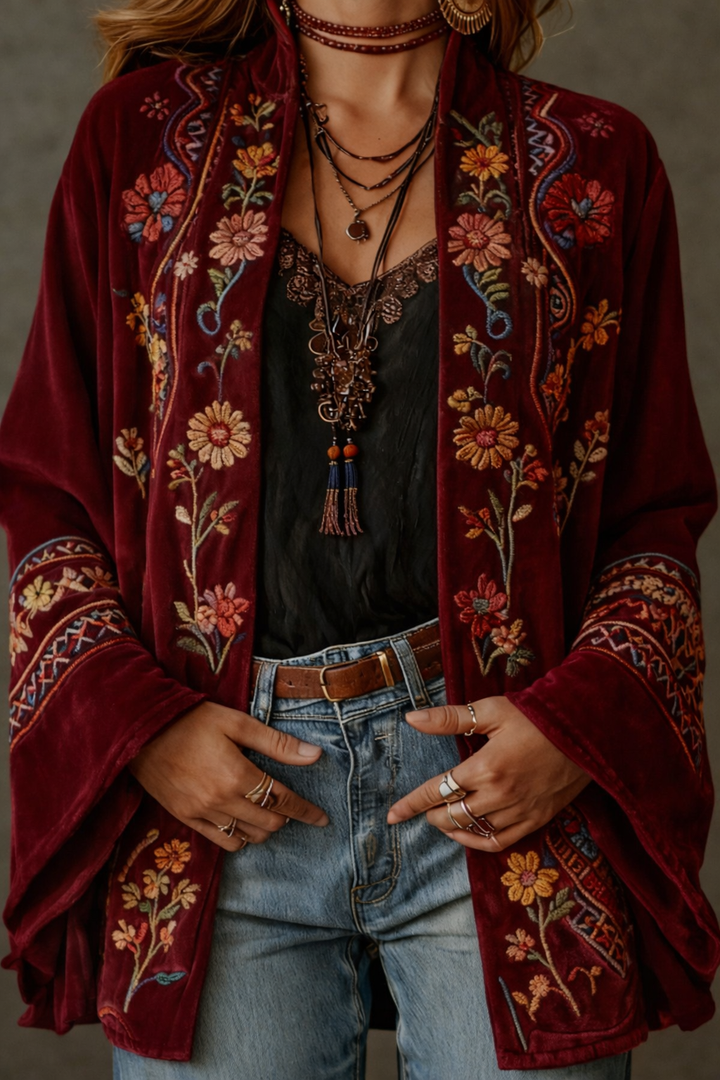 Kerrie - Kimono Boemo Premium con Tocco di Velluto