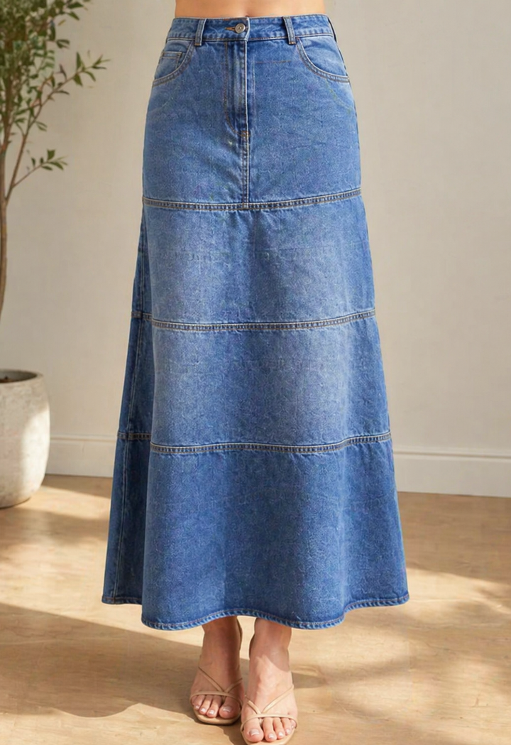 Maria | Jupe en denim mi-longue