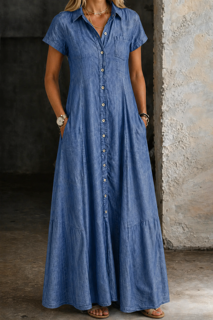 Elisa | Robe longue en denim