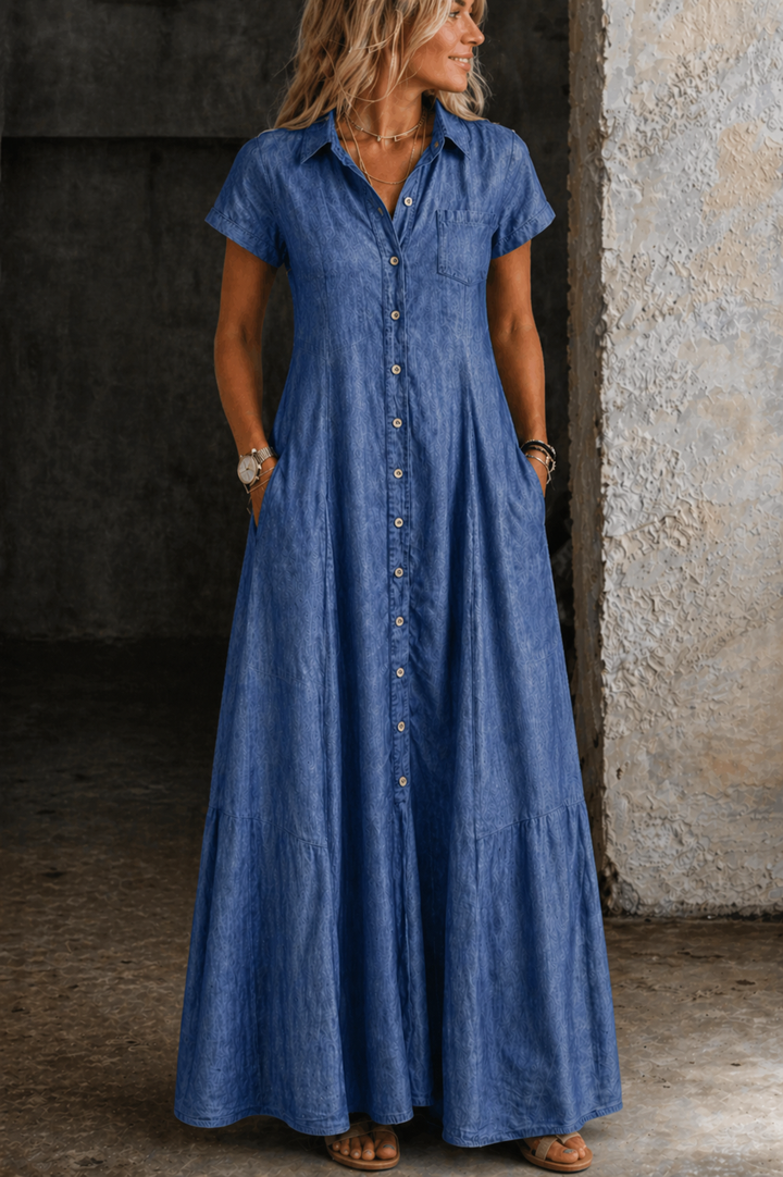 Elisa | Robe longue en denim