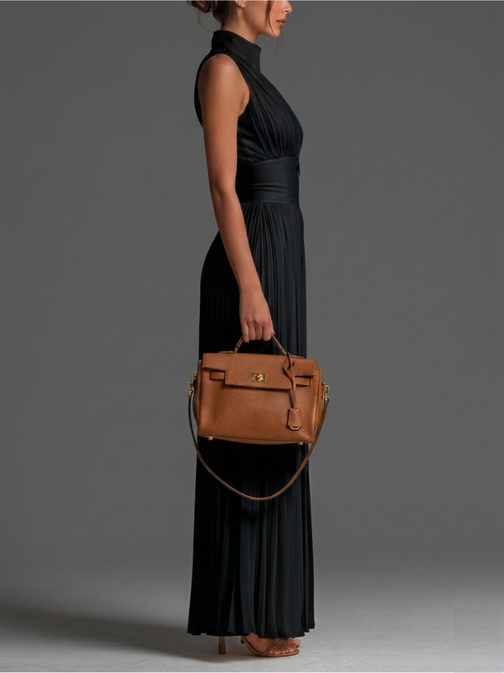 ESSENTIEL – Combinaison en Chiffon Plissé Noir