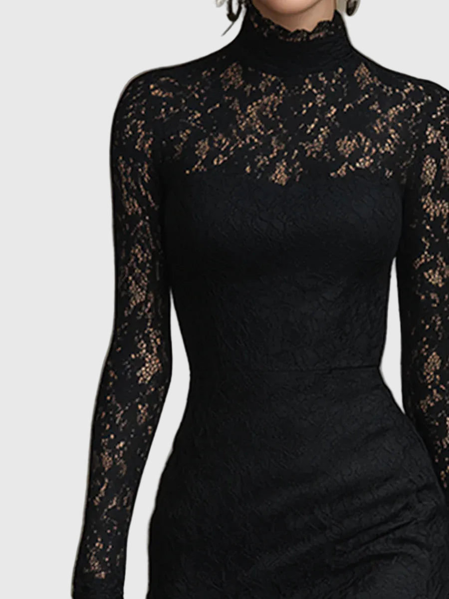 Monica | Robe Maxi Évasée en Dentelle Élégante