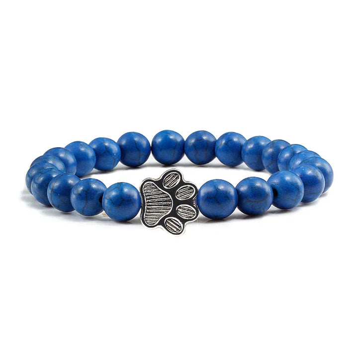 Bracelet with paw prints decorated with beads