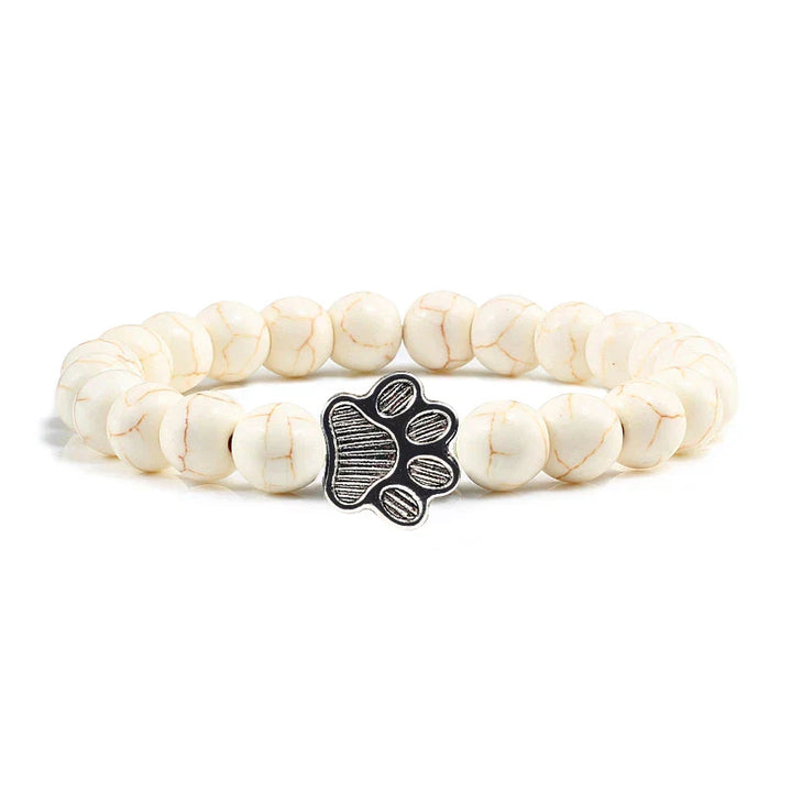 Bracelet with paw prints decorated with beads