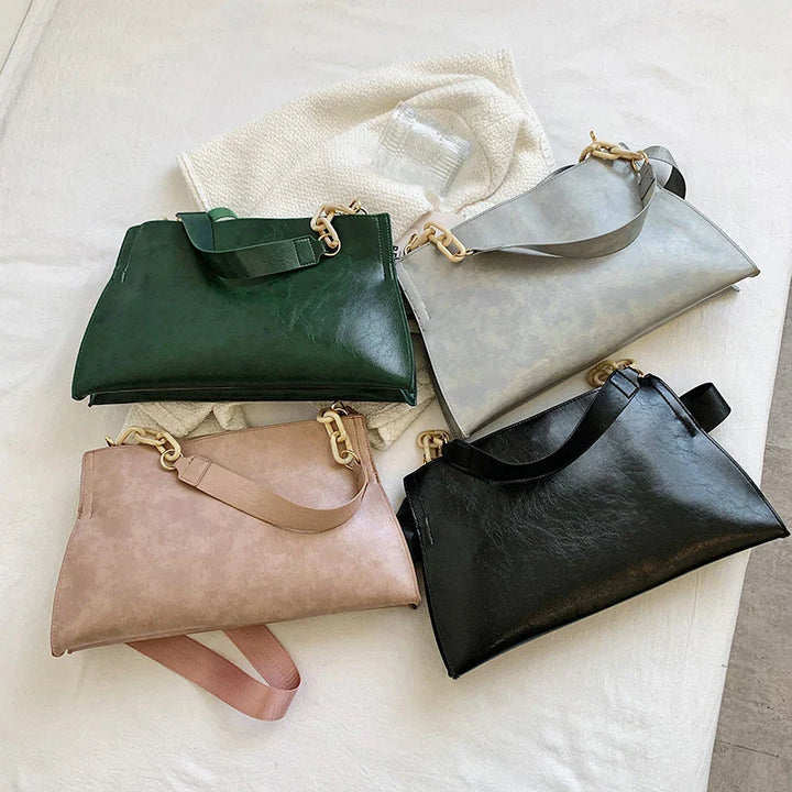 Elegant Soft Leather Shoulder Bag - Large Capacity Fashion Handbag