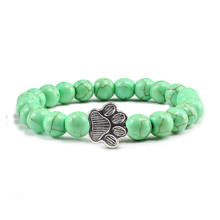 Bracelet with paw prints decorated with beads