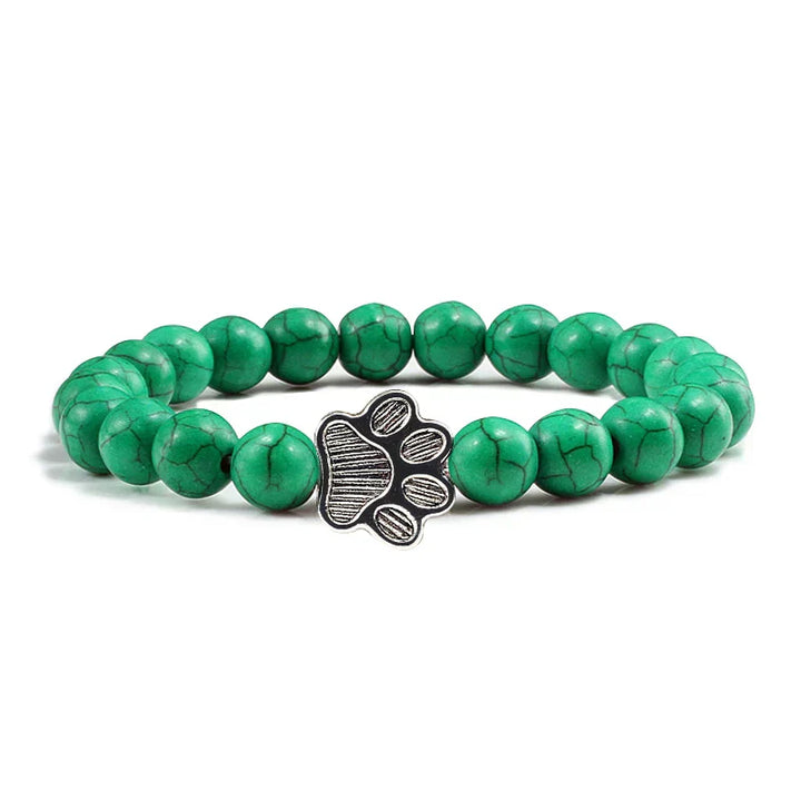 Bracelet with paw prints decorated with beads