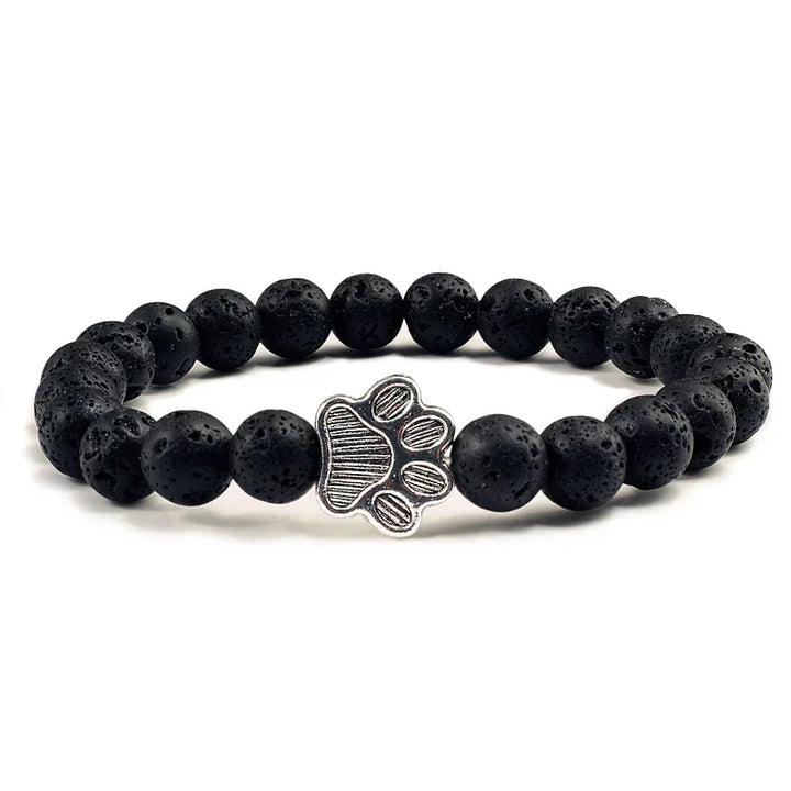 Bracelet with paw prints decorated with beads