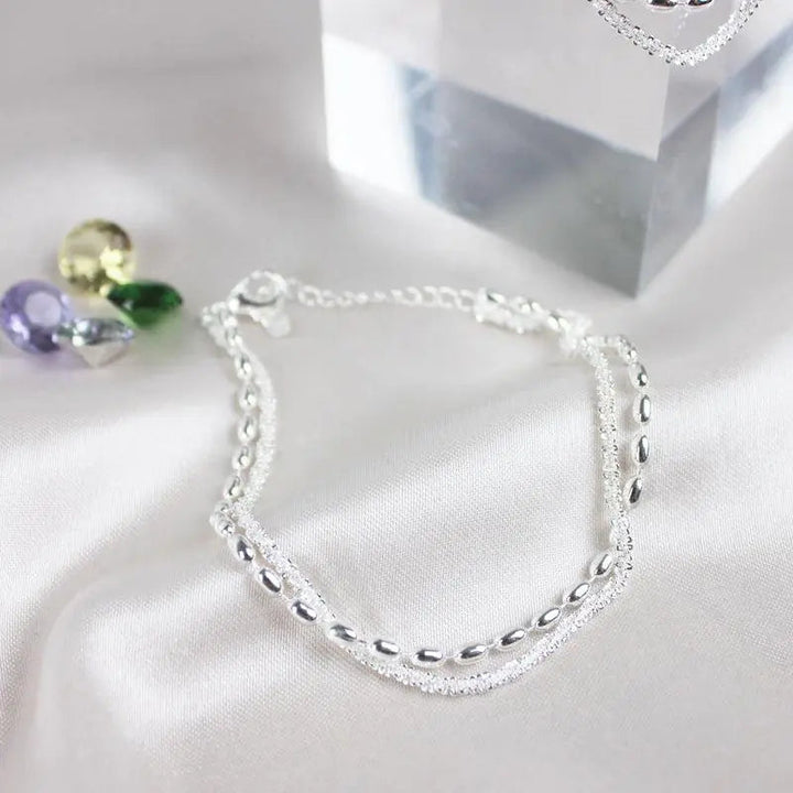 Bracelet Élégant en Argent Sertie de Pierres Zirconia