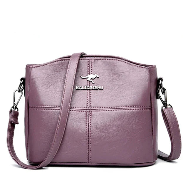 Elegant Embroidered Leather Tote and Crossbody Bag for Women