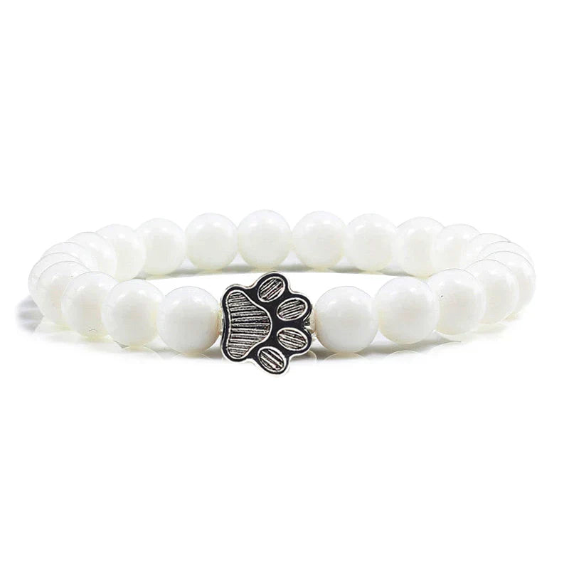 Bracelet with paw prints decorated with beads