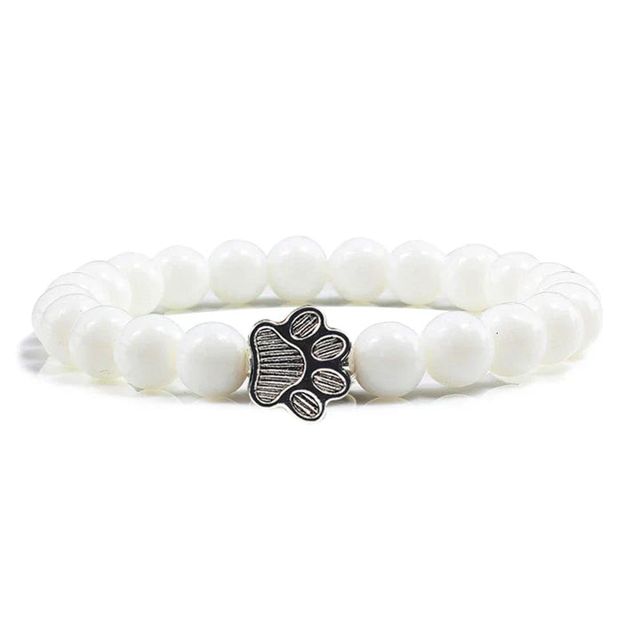 Bracelet with paw prints decorated with beads