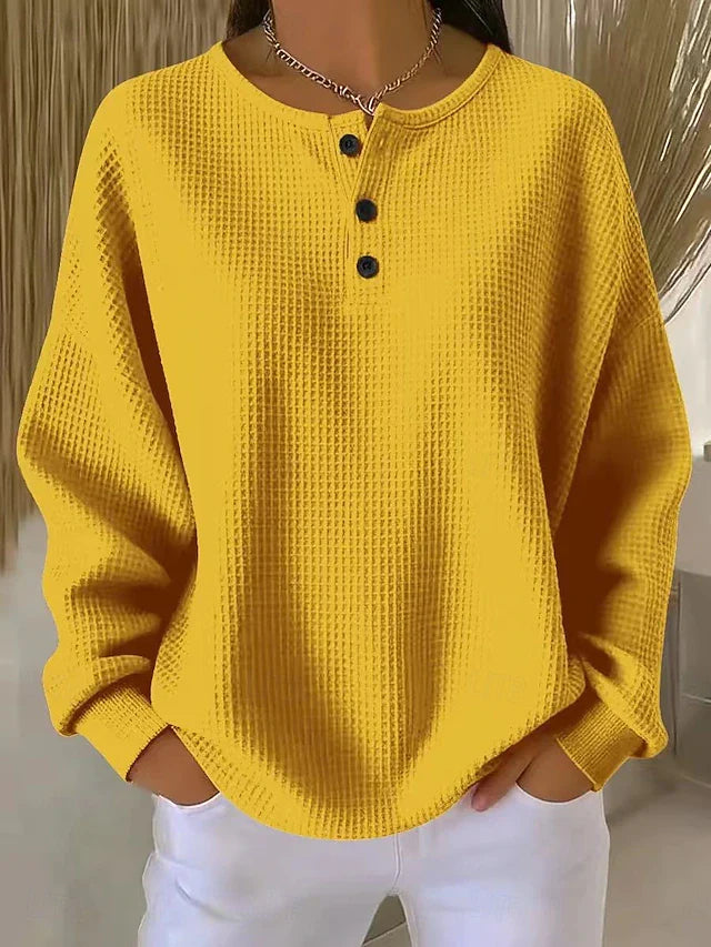 Livia | Waffle Knit Henley