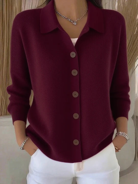 Maribel | Button-Up Knit Cardigan with Collar
