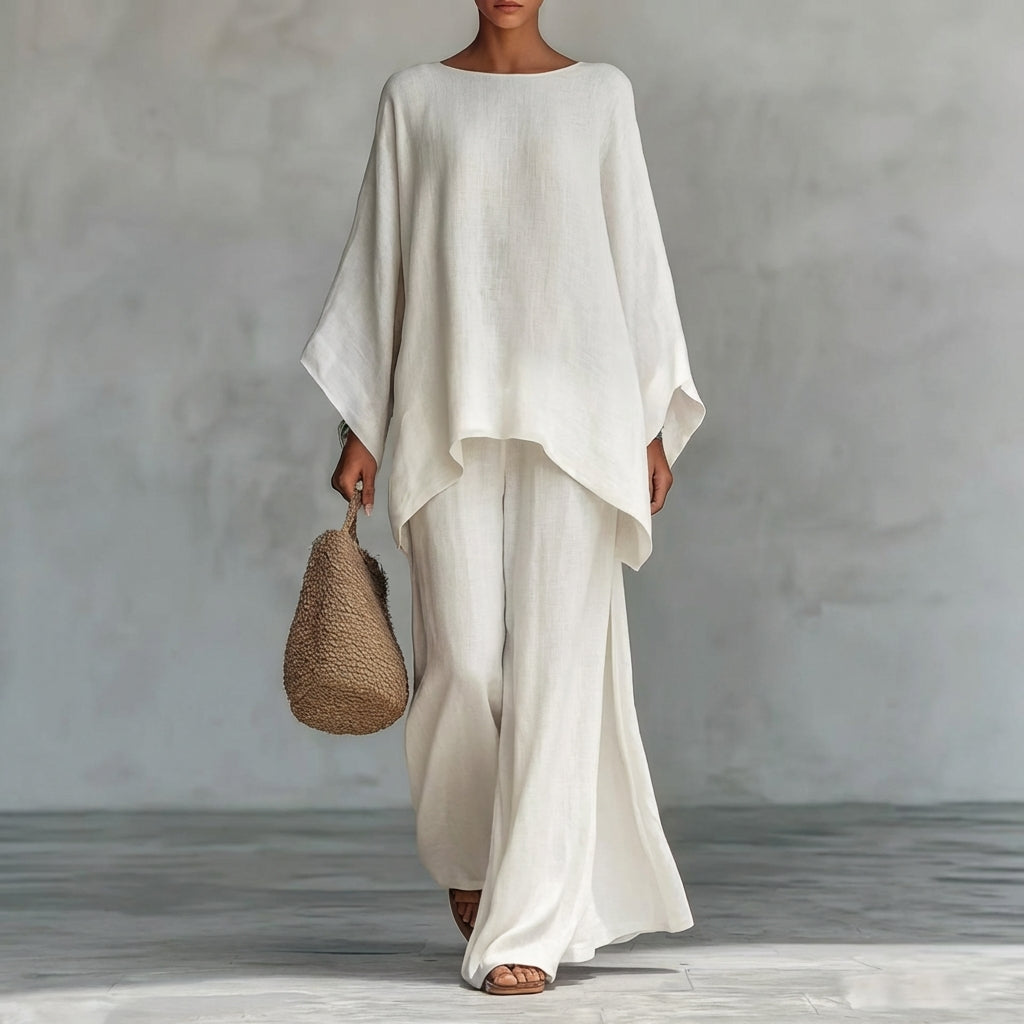 Solène | Ensemble de Deux Pièces avec manches longues et pantalon large