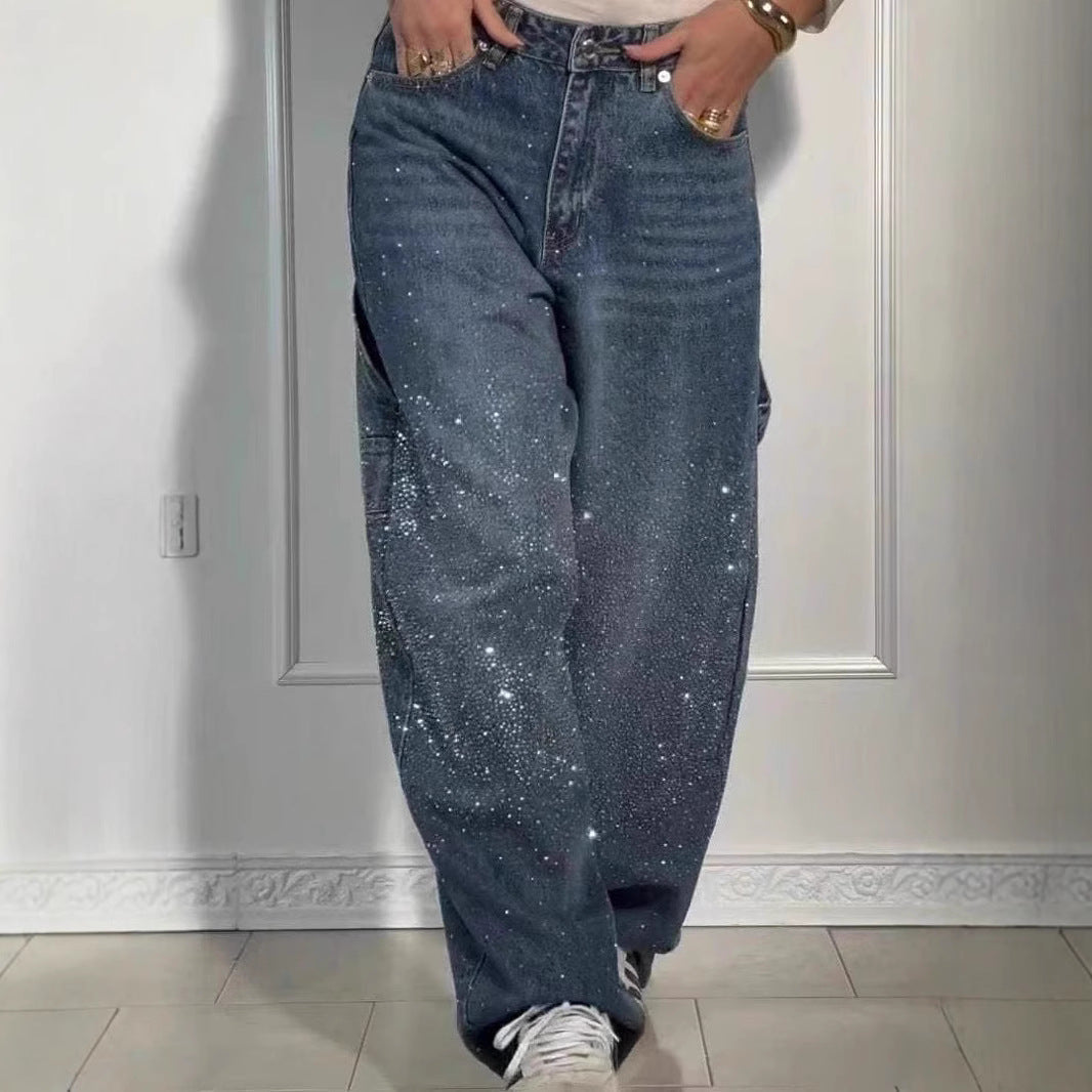 Raphaelle | Pantalon Cargo en Jean Étoilé Tendance