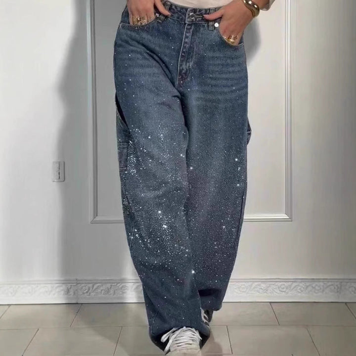 Raphaelle | Pantalon Cargo en Jean Étoilé Tendance