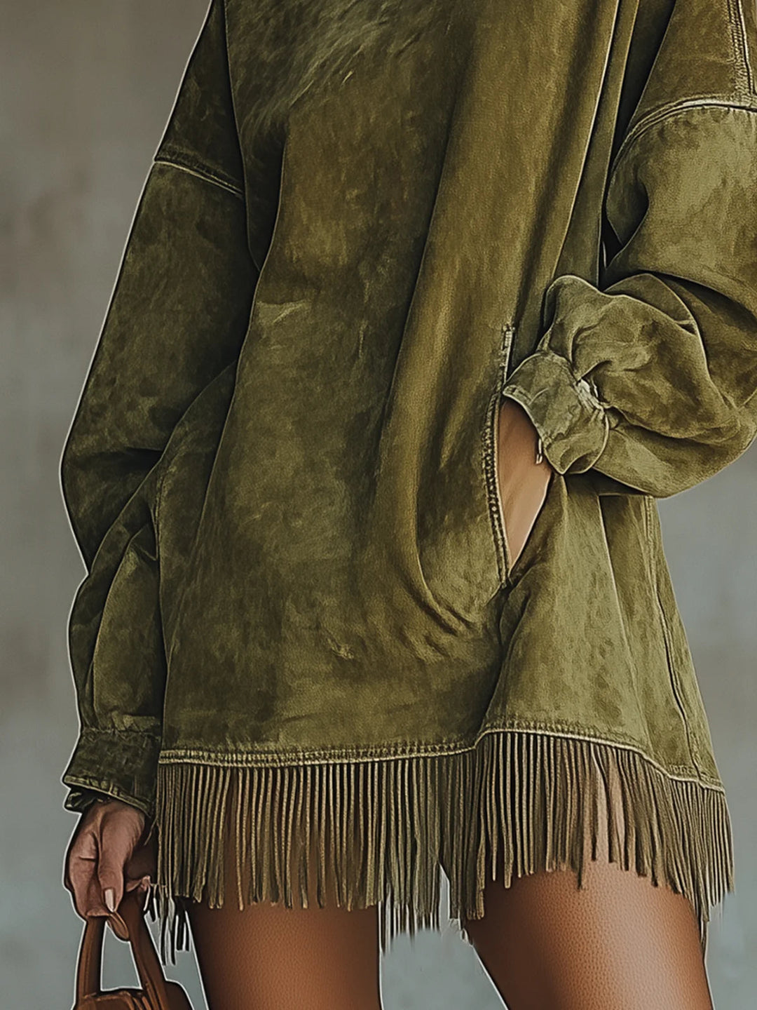 Grace | Robe Col Roulé en Suédine