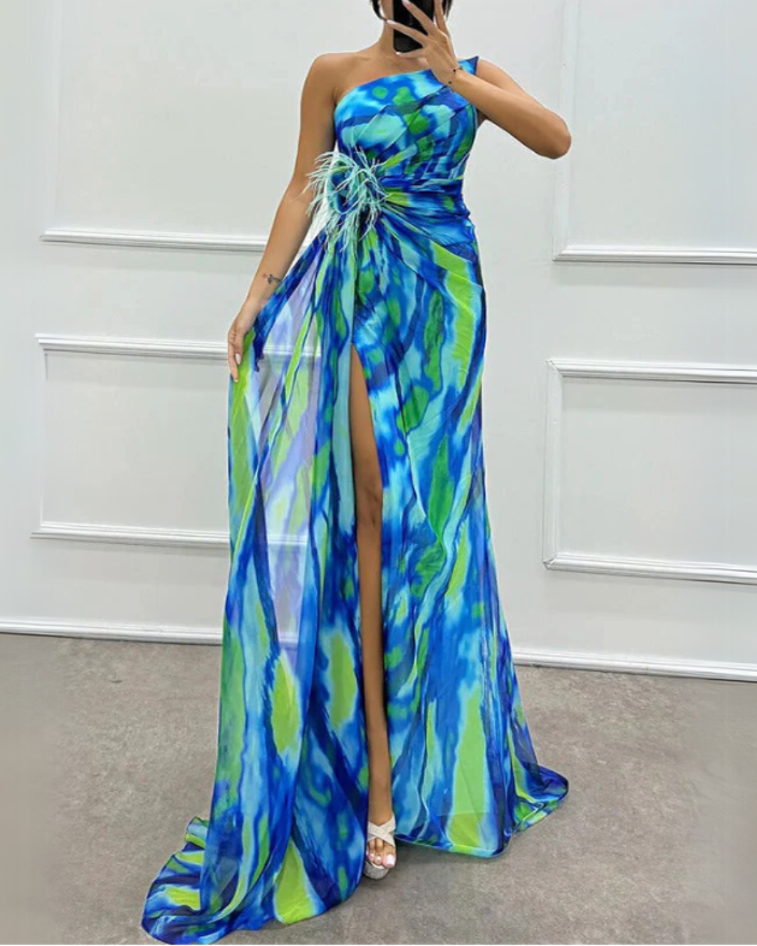 Robe Drapée Vibrante