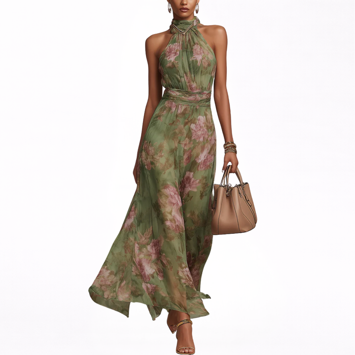 Livia | Robe Maxi Halter Florale