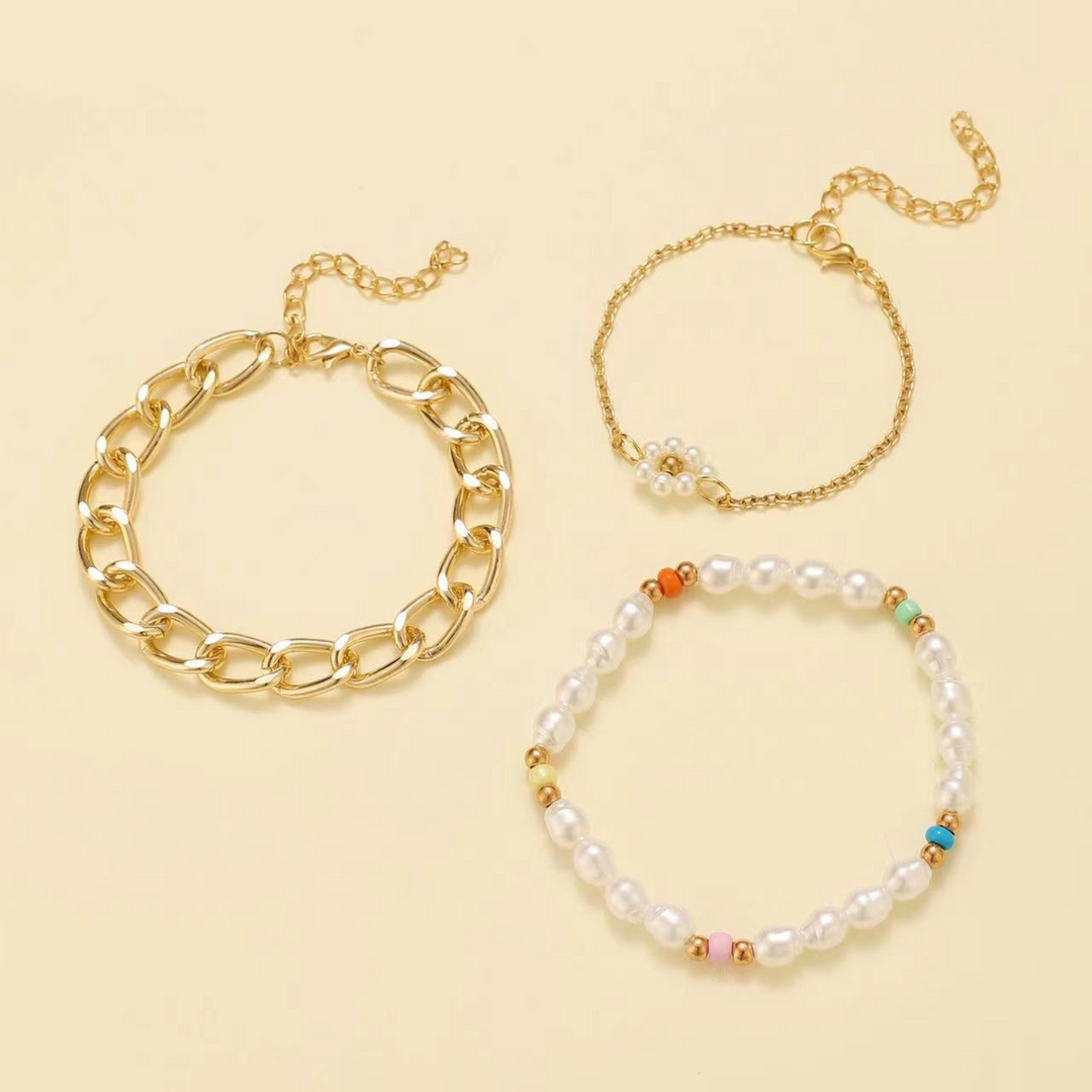 Ensemble de Bracelets en Perles Marguerite