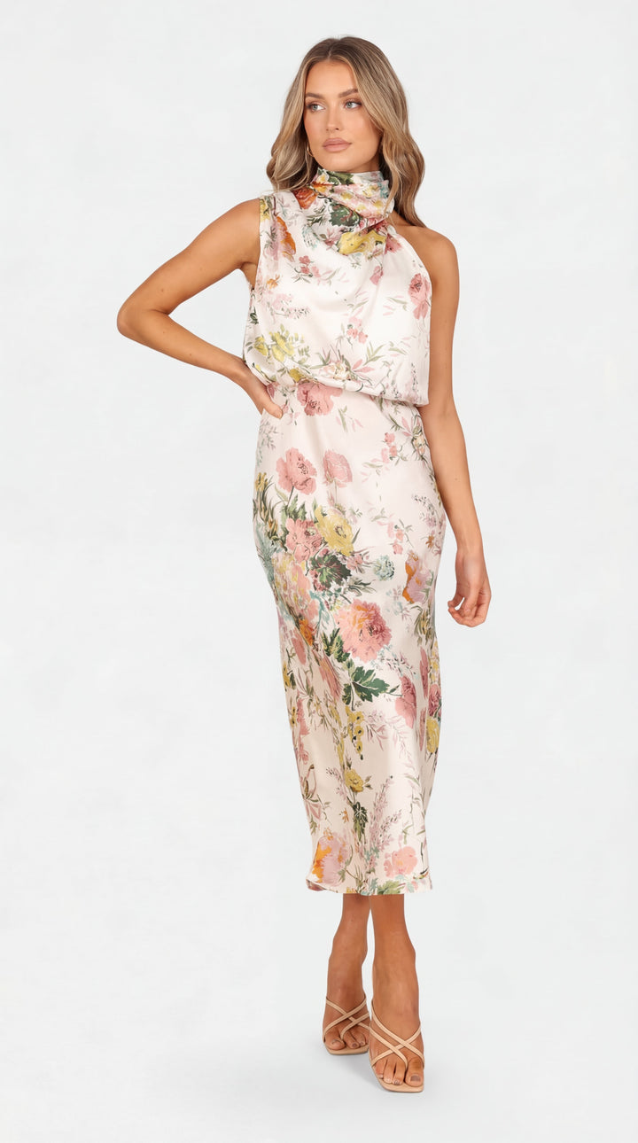 Lisa | Maxi Robe Florale à Dos Nu