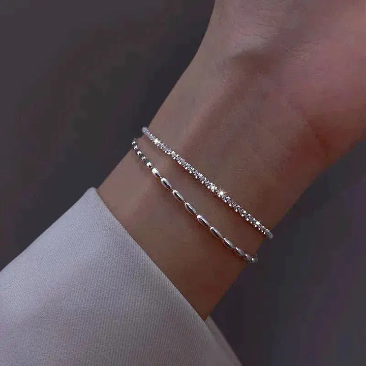 Bracelet Élégant en Argent Sertie de Pierres Zirconia