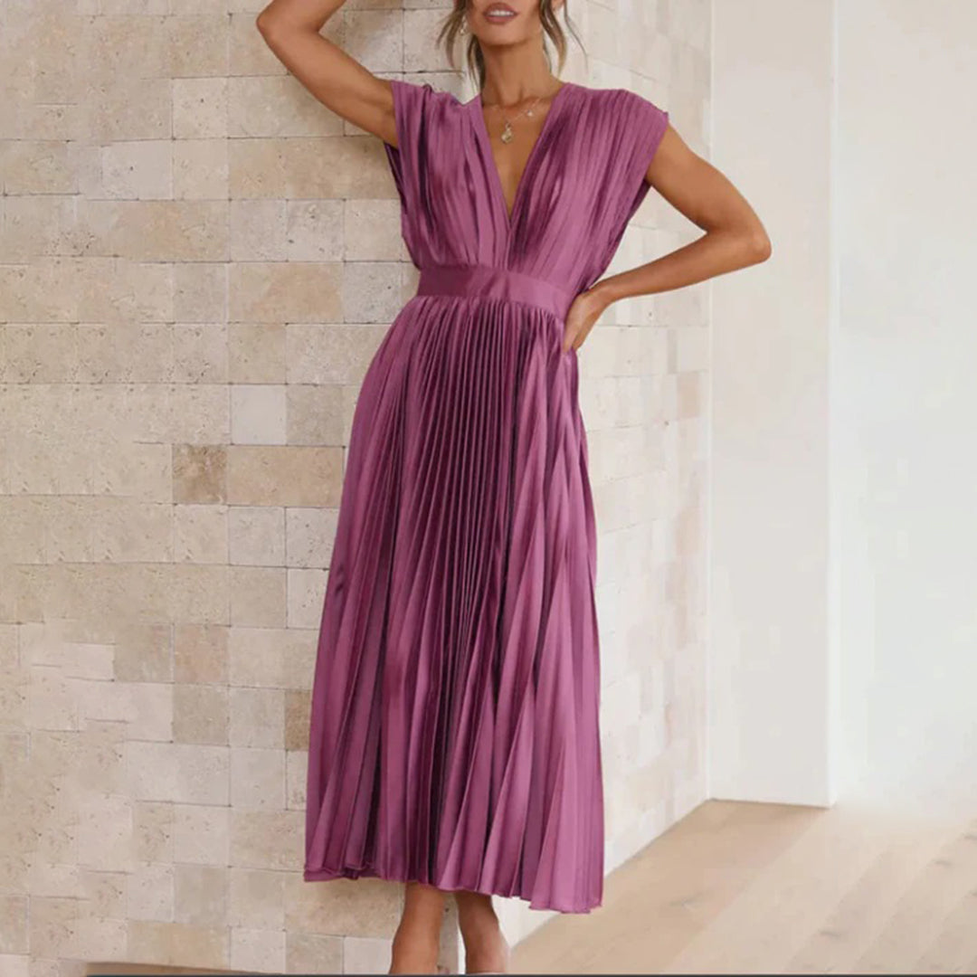 Stella & Grace™ | Vestito Midi Plissettato Senza Tempo