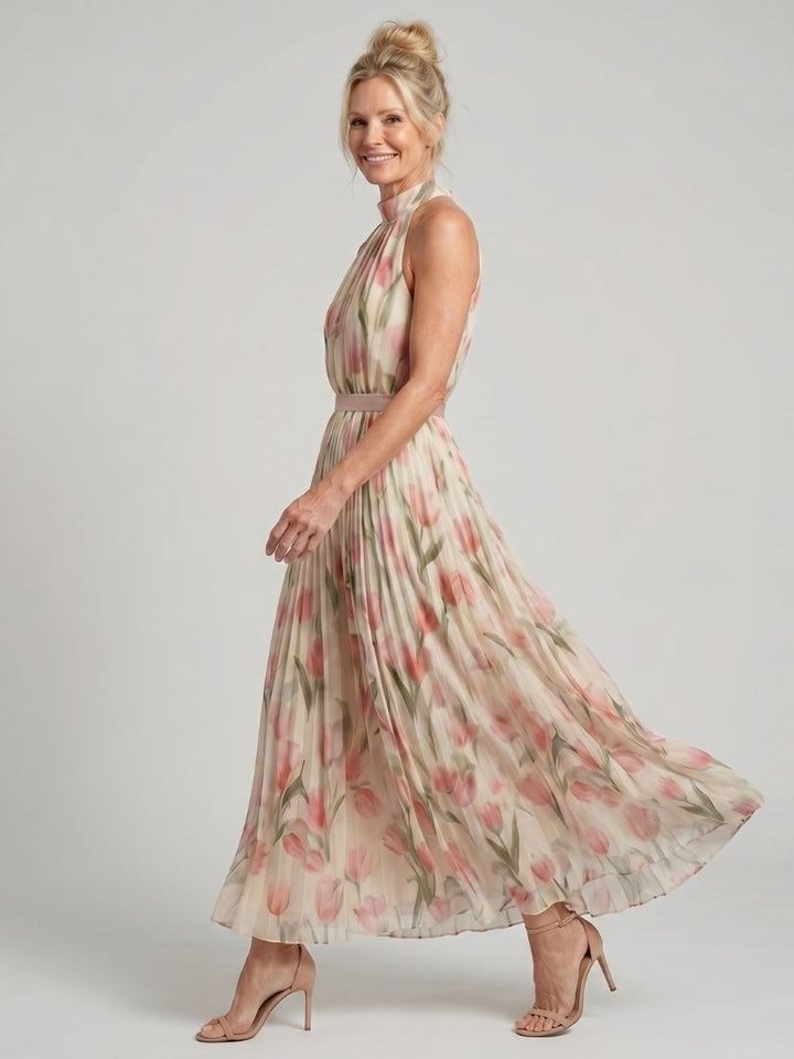 Stella & Grace™ | Abito Midi a Fiori con Collo All'Americana